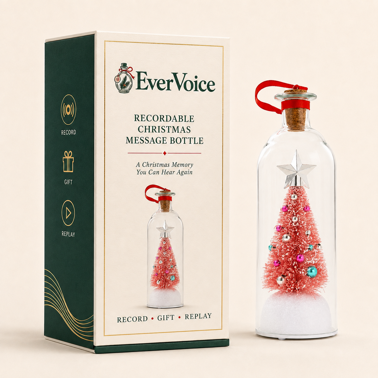 EverVoice™ Recordable Christmas Message Bottle