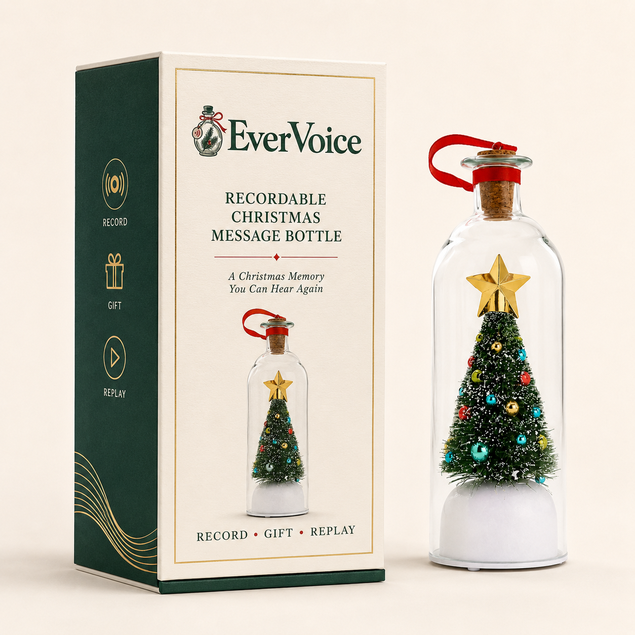 EverVoice™ Recordable Christmas Message Bottle